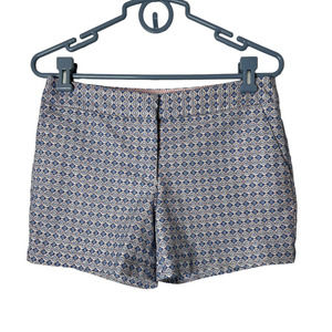 Kenar Short Shorts in Blue and Red Diamond Pattern Side and Back Pockets Size 8